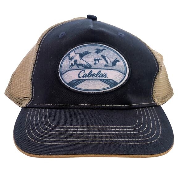Cabela's Duck Hunting Trucker Hat Blue Tan Mesh Adjustable NWT - Picture 1 of 5